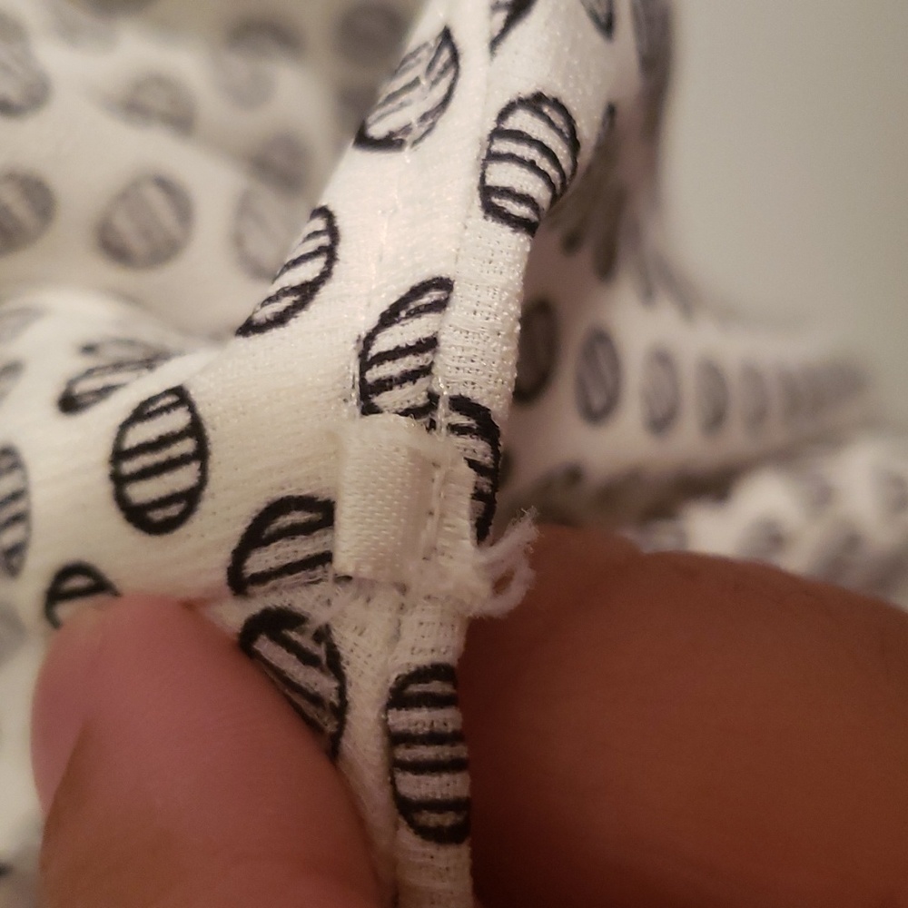 Ann Taylor Factory  White with black and white striped dots blouse - Picture 5 of 6